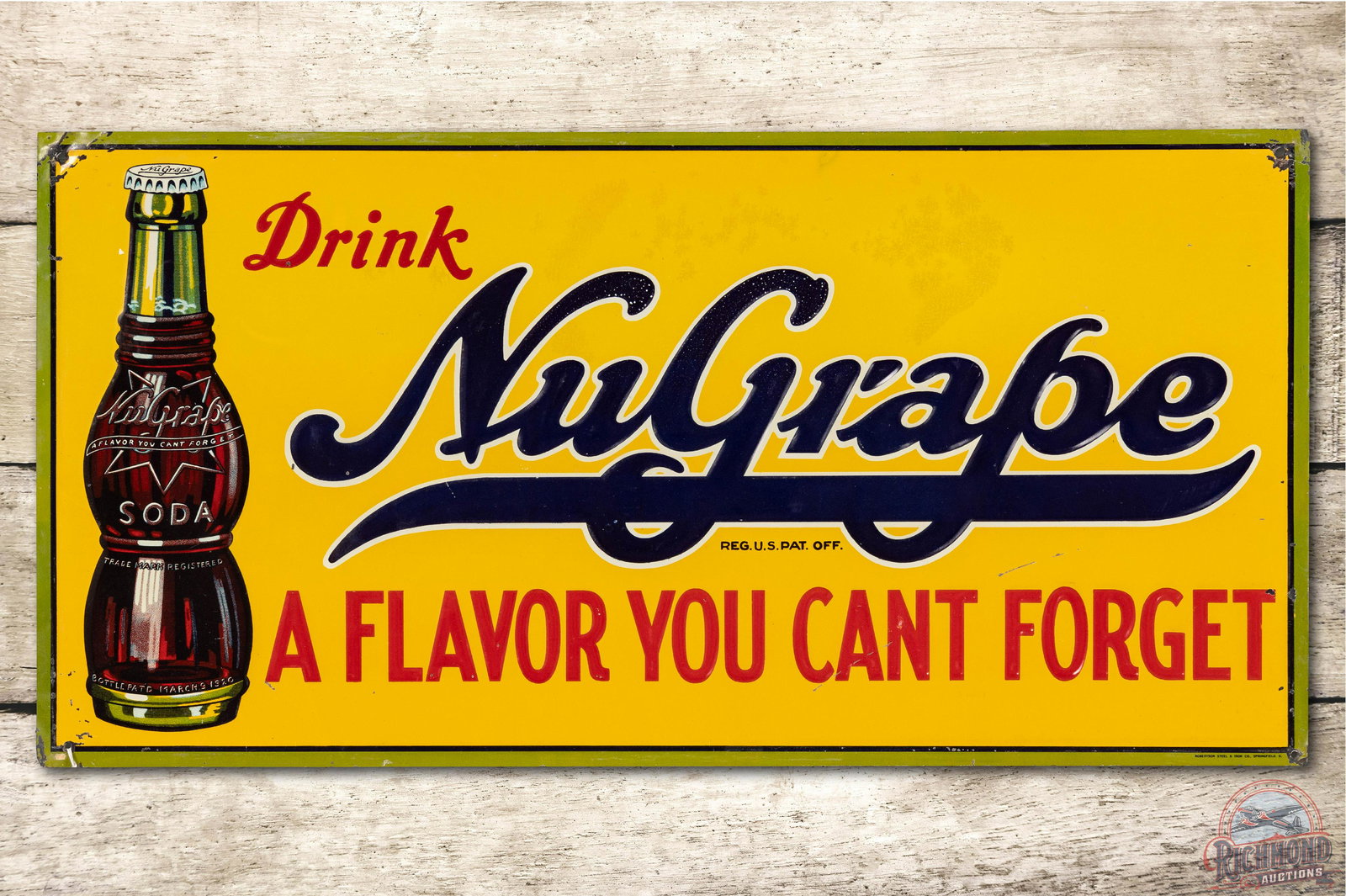 Drink NuGrape Flavor You Can't Forget Embossed Tin Sign (1 of 3)