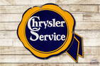 Chrysler Service Die Cut Porcelain Ribbon Sign