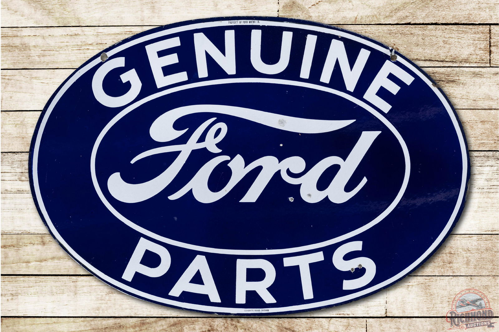 Genuine Ford Parts Oval Porcelain Sign
