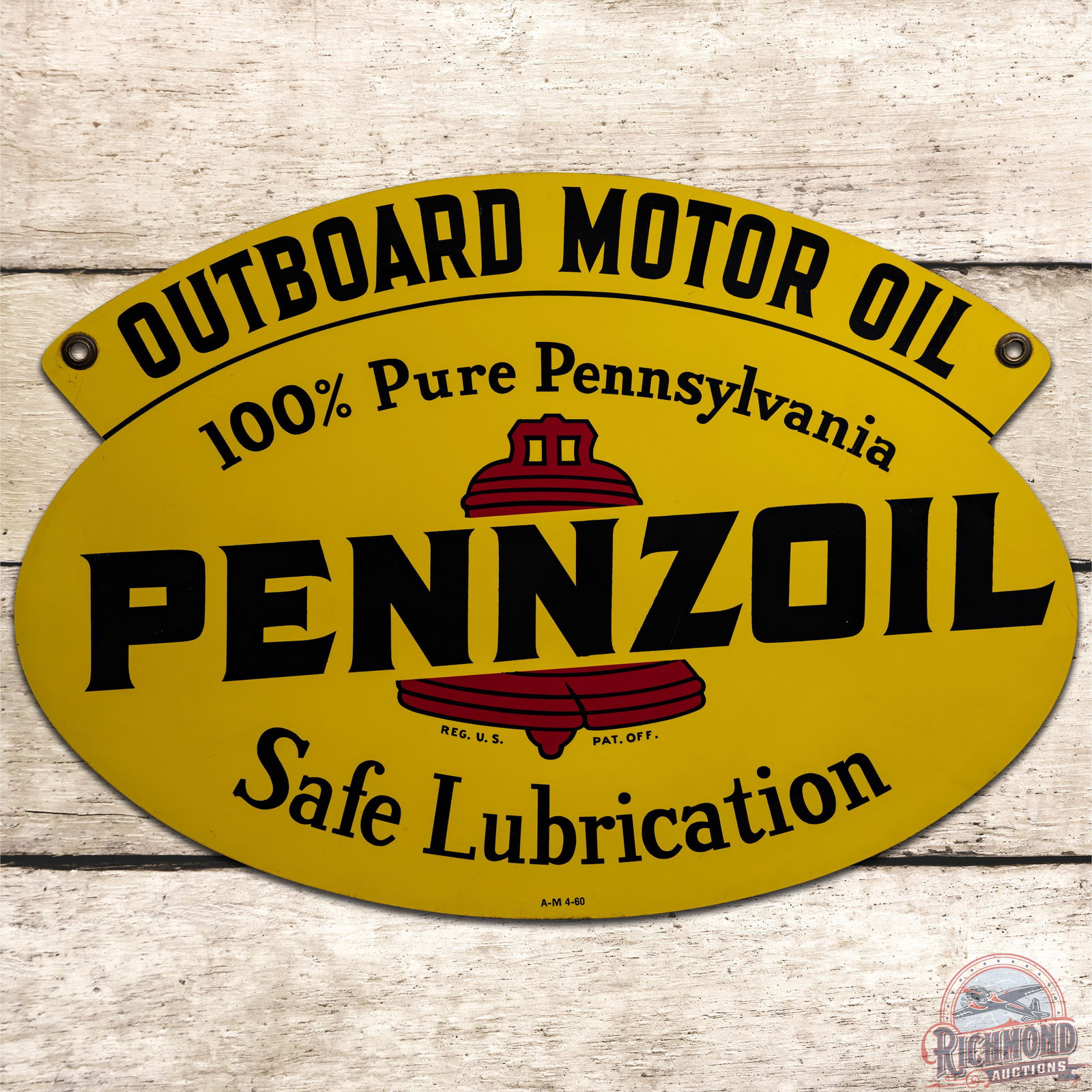 1960 Pennzoil Outboard Motor Oil DST Sign - 9 (1 of 3)