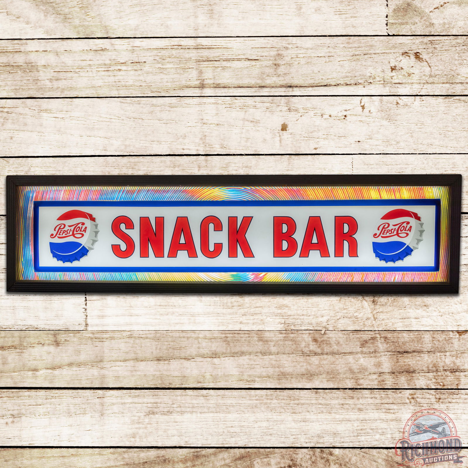 Pepsi Cola Snack Bar Psychedelic Lighted Sign w/ Bottlecap Logos - 9 (1 of 4)