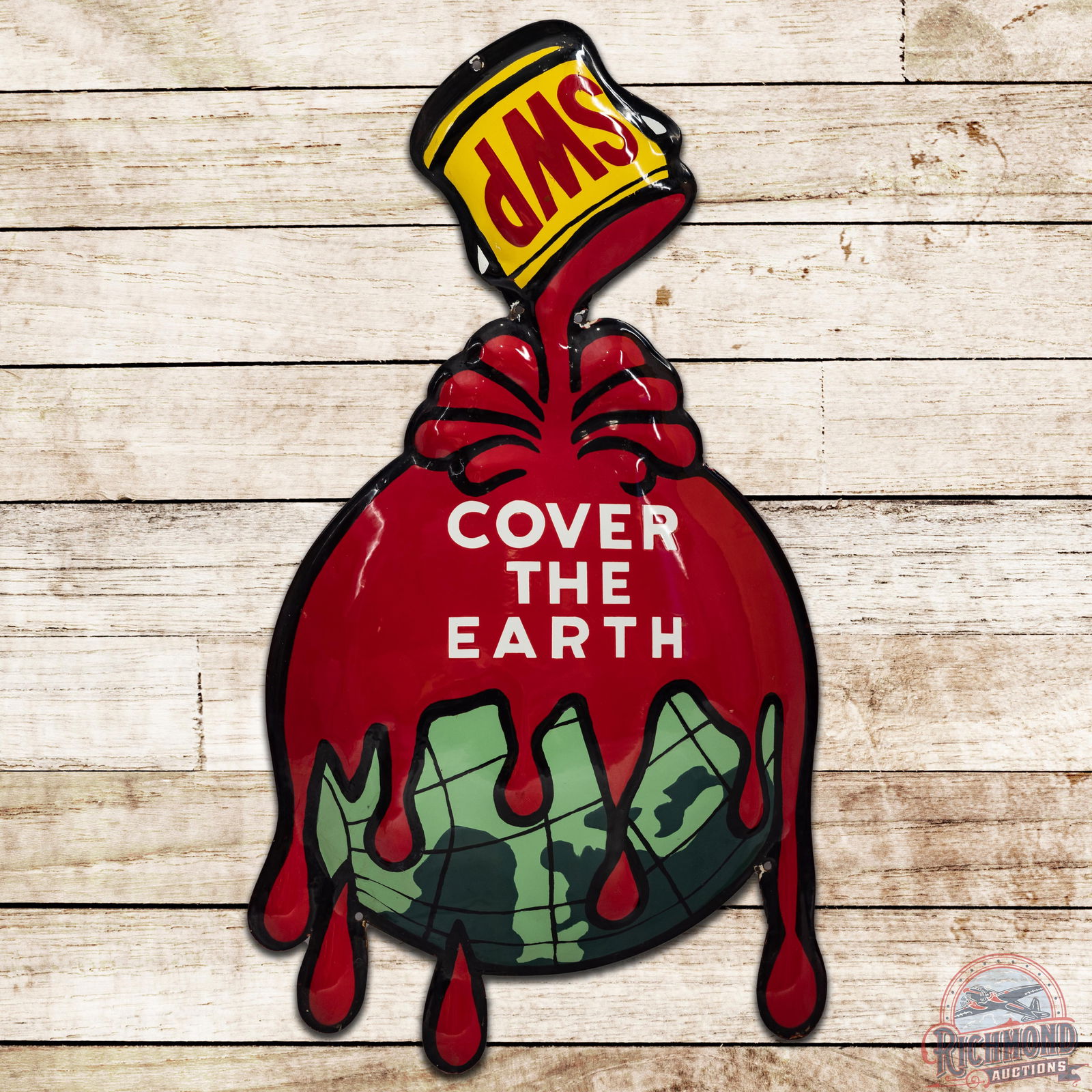 SWP Sherwin Williams Paints "Cover the Earth" Embossed Die Cut SSP Sign - 9 (1 of 3)