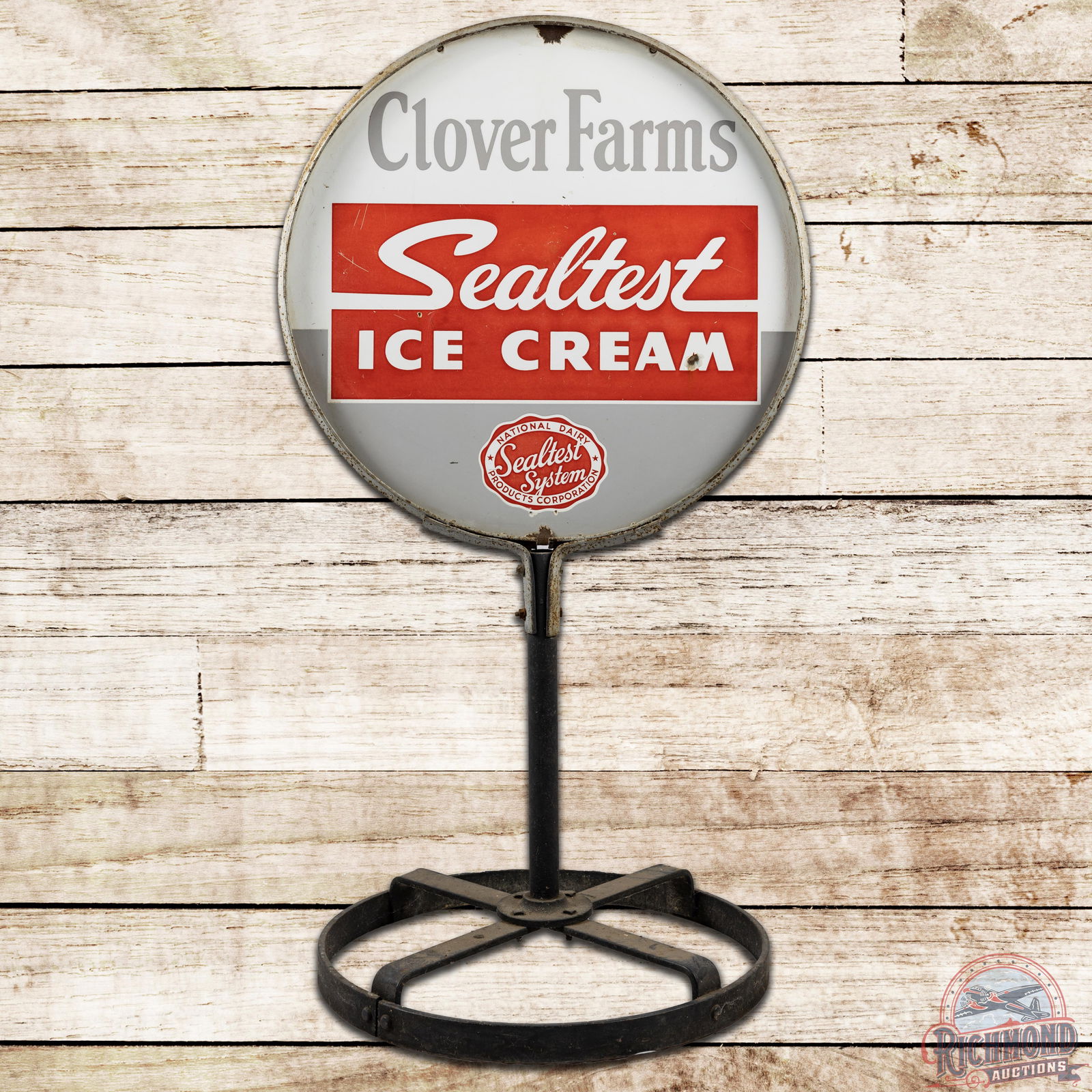 Sealtest Ice Cream Clover Farms DSP Curb Sign - 7.5 & 7.25 (1 of 3)
