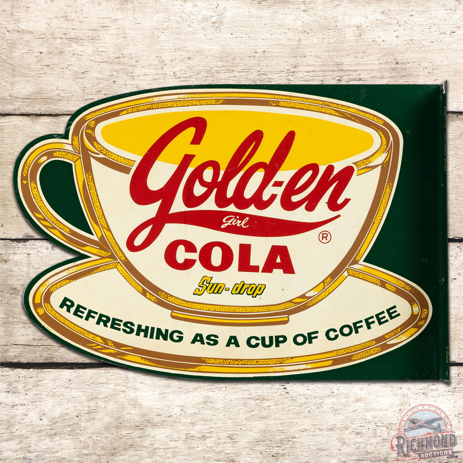 Sun Drop Golden Girl Cola Refreshing as a Cup of Coffee DST Flange Sign - 8.5 & 8 (1 of 4)