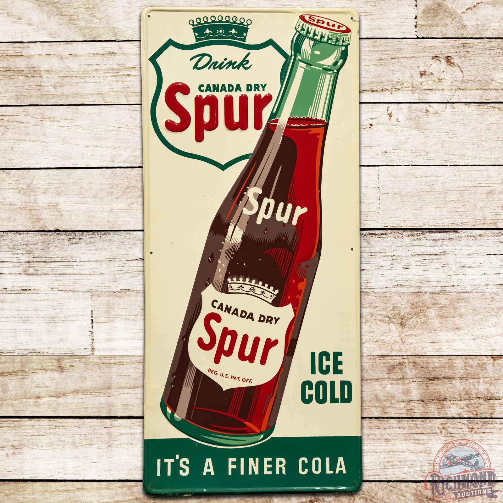 1947 Drink Canada Dry Spur "Itâ€™s a Finer Cola" SST Sign - 9 (1 of 3)