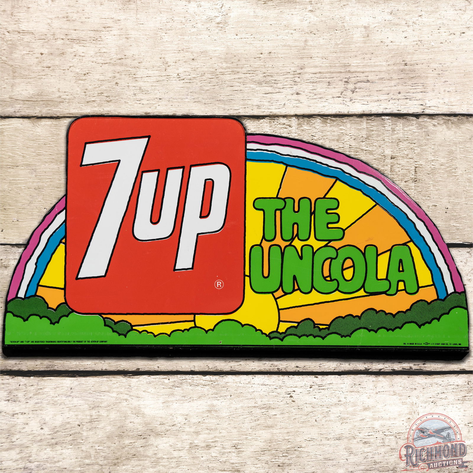 1971 Seven Up 7up The Uncola SST Sign - 8.5 (1 of 3)