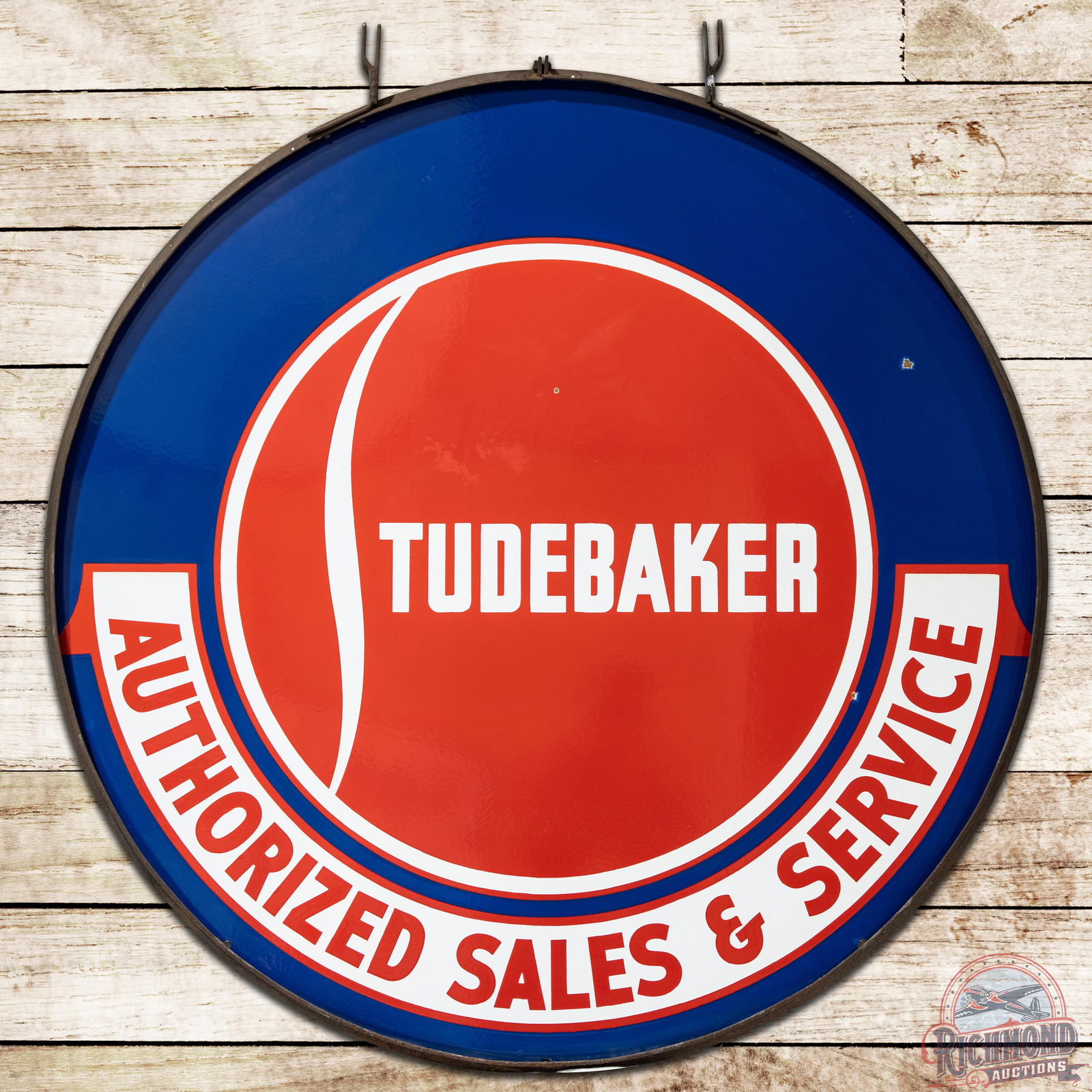 48" Studebaker Authorized Sales & Service DSP Sign & Ring - 8.9 & 8.75 (1 of 3)