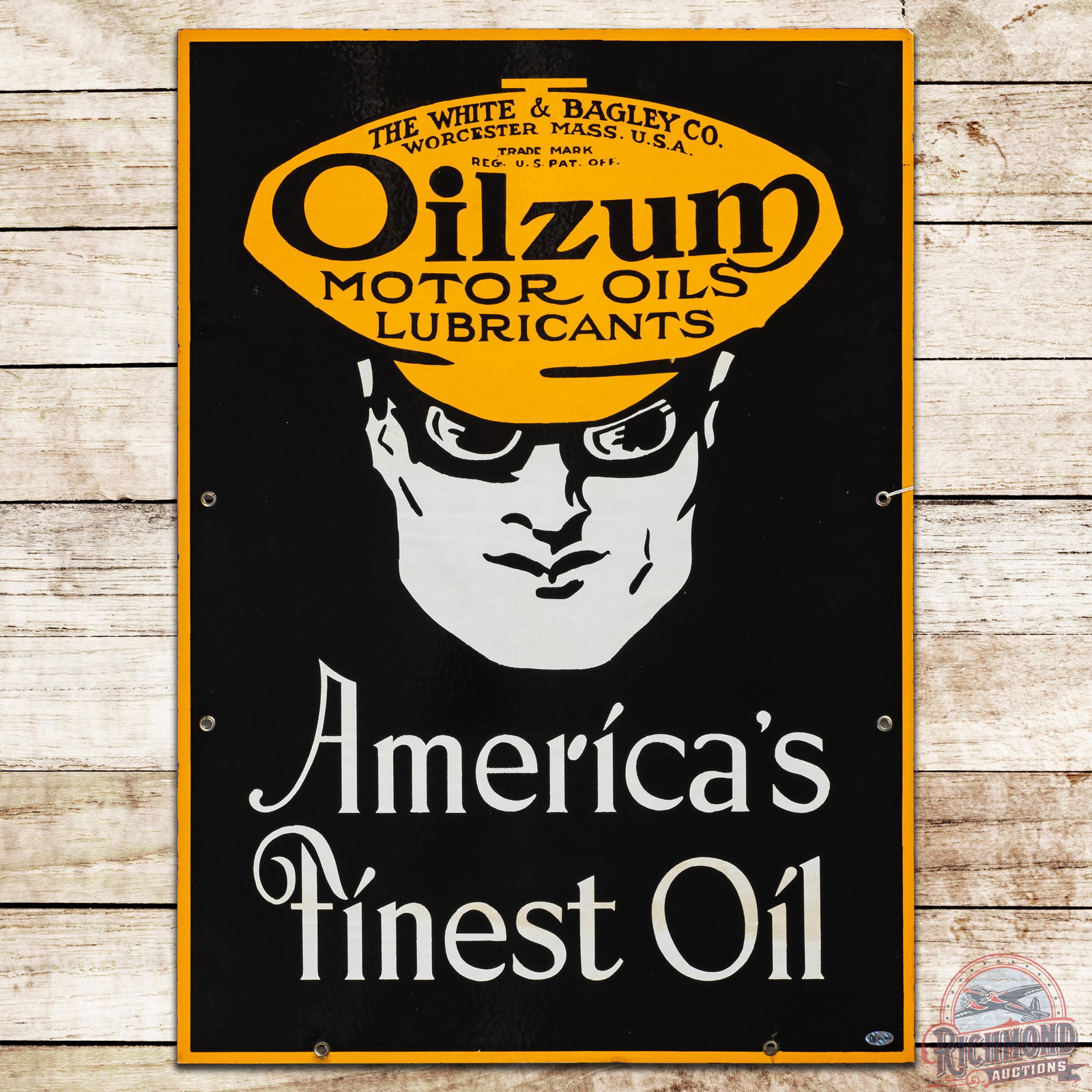 Oilzum Motor Oils Lubricants "america's Finest Oil" Dsp Sign W/ Oswald 9.25 & 8.75 Auction
