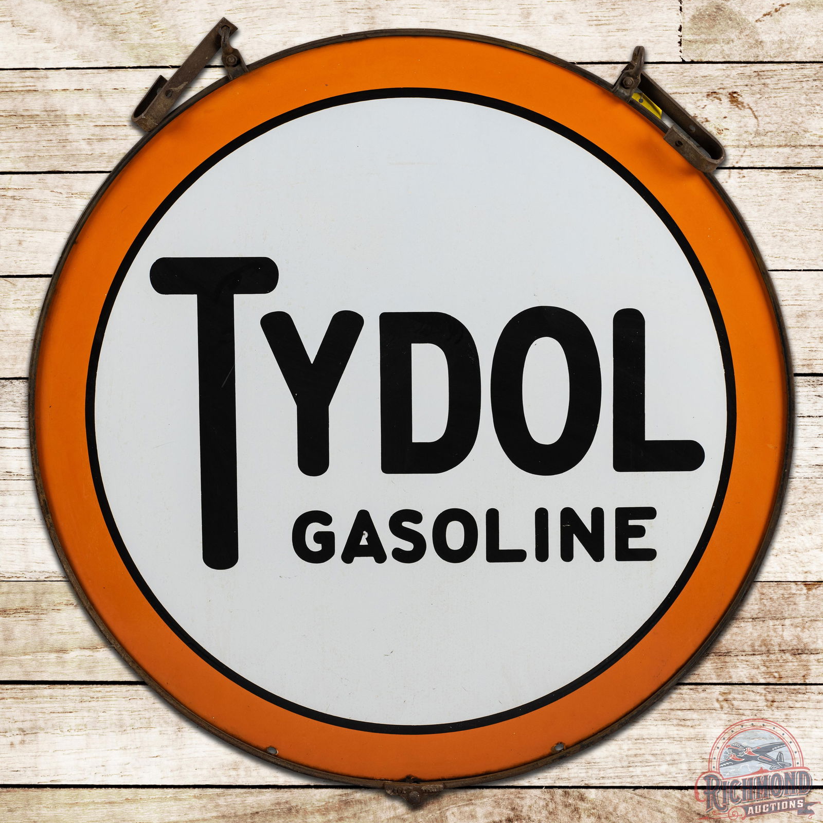 42" Tydol Gasoline DSP Sign & Original Ring - 8.5 (1 of 3)