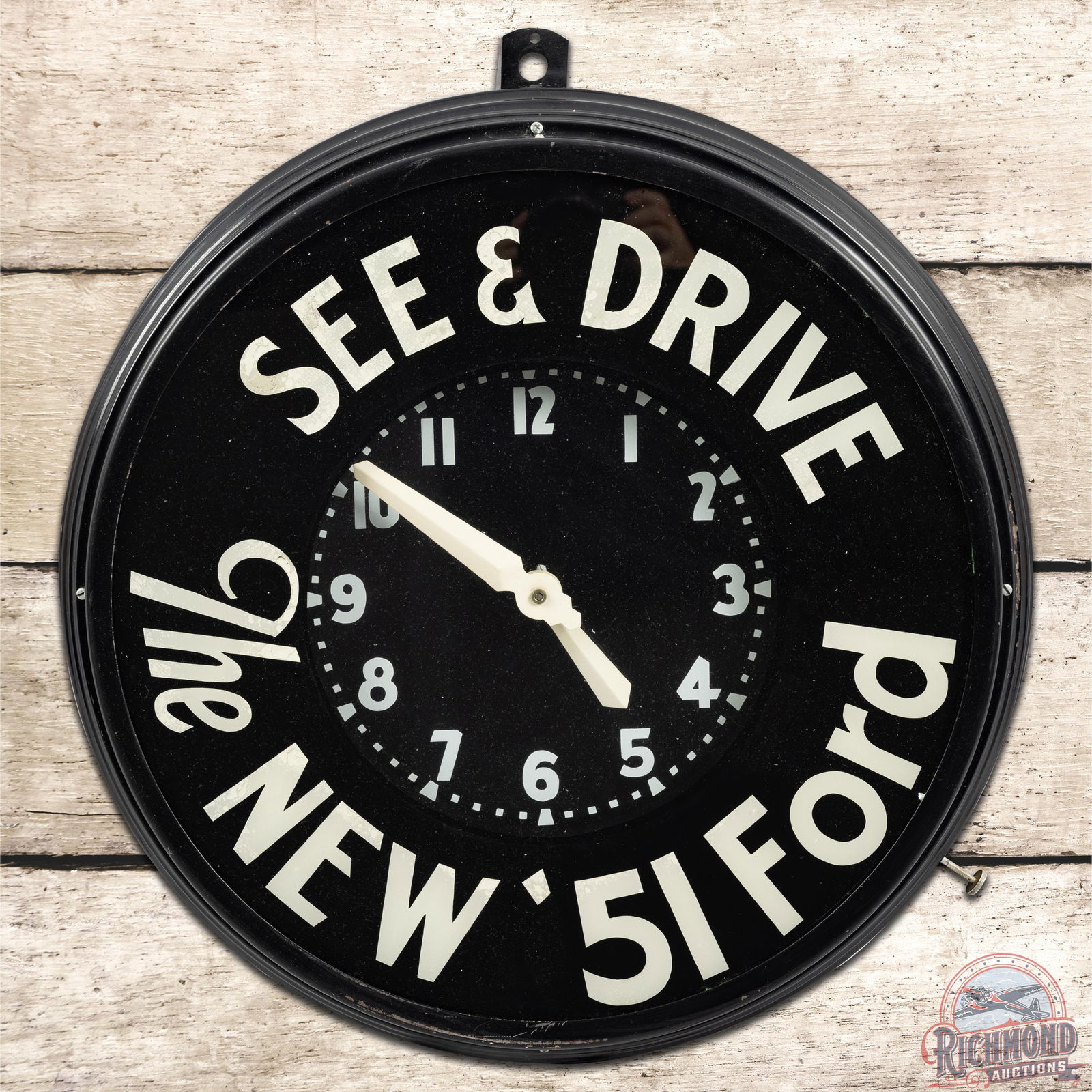 See & Drive The New '51 Ford Glo Dial Neon Advertising Clock - 8.5 (1 of 4)