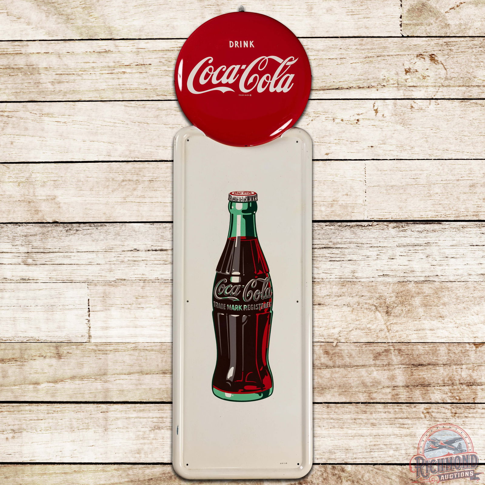 1948 Drink Coca Cola Pilaster Vertical SST Sign w/ Bottle Logo (1 of 3)