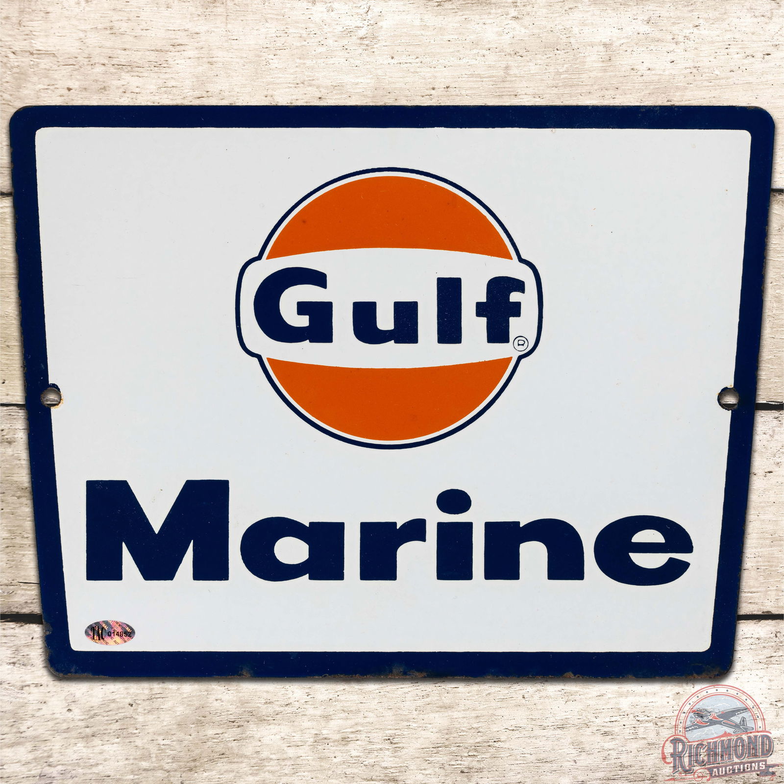 Gulf Marine SSP Gas Pump Plate Sign w/ Logo (1 of 3)
