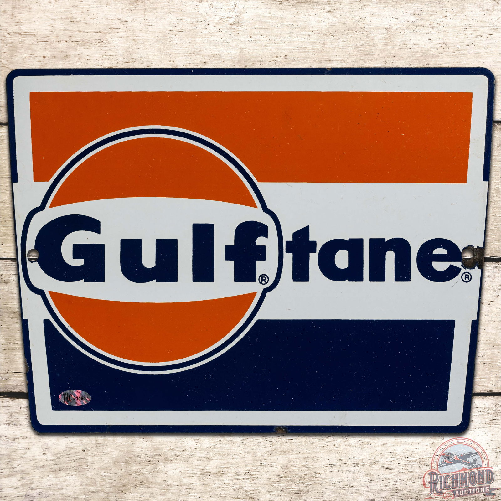 Gulftane SSP Gas Pump Plate Sign w/ Large Logo (1 of 3)
