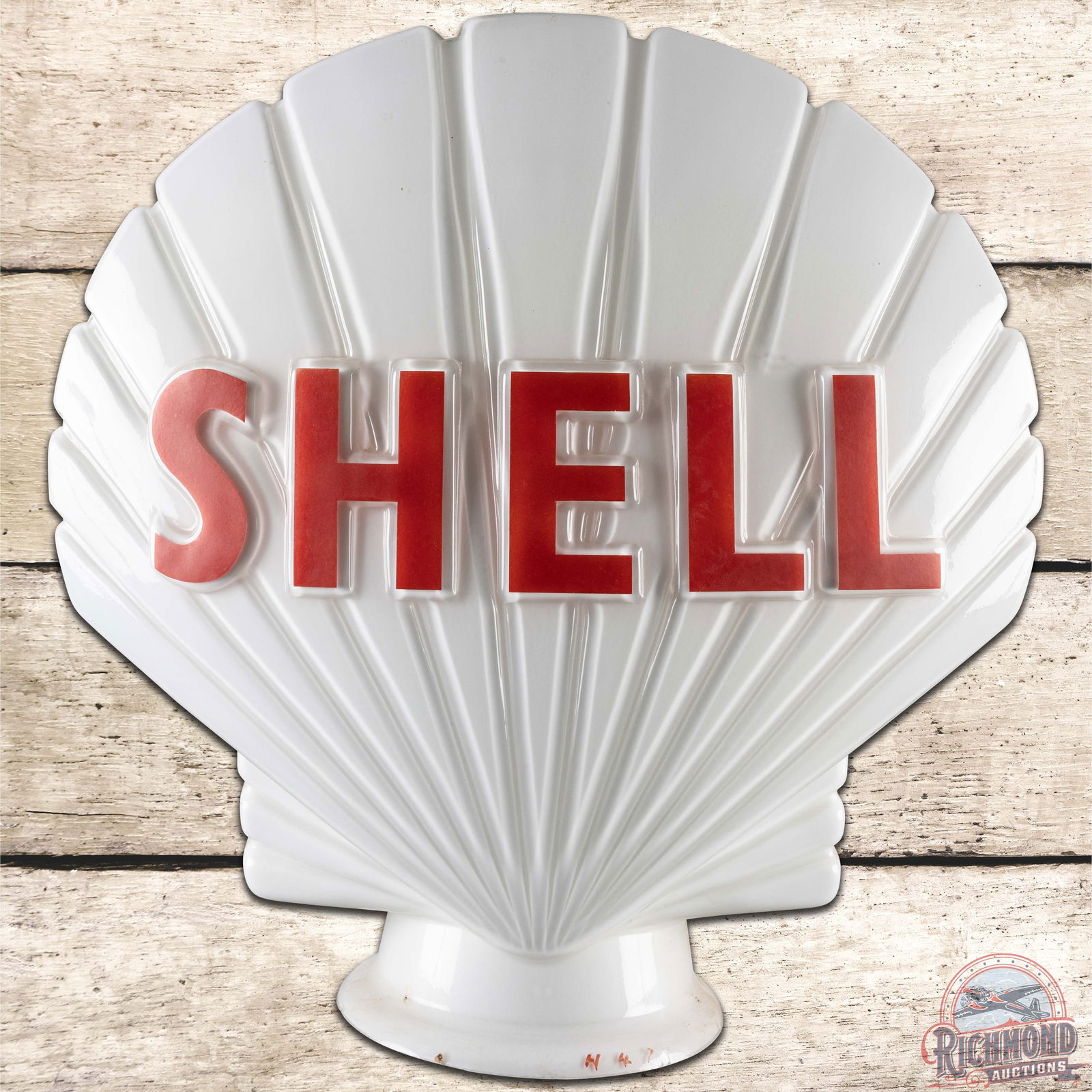 Shell OPC Milk Glass Gas Pump Globe (1 of 6)