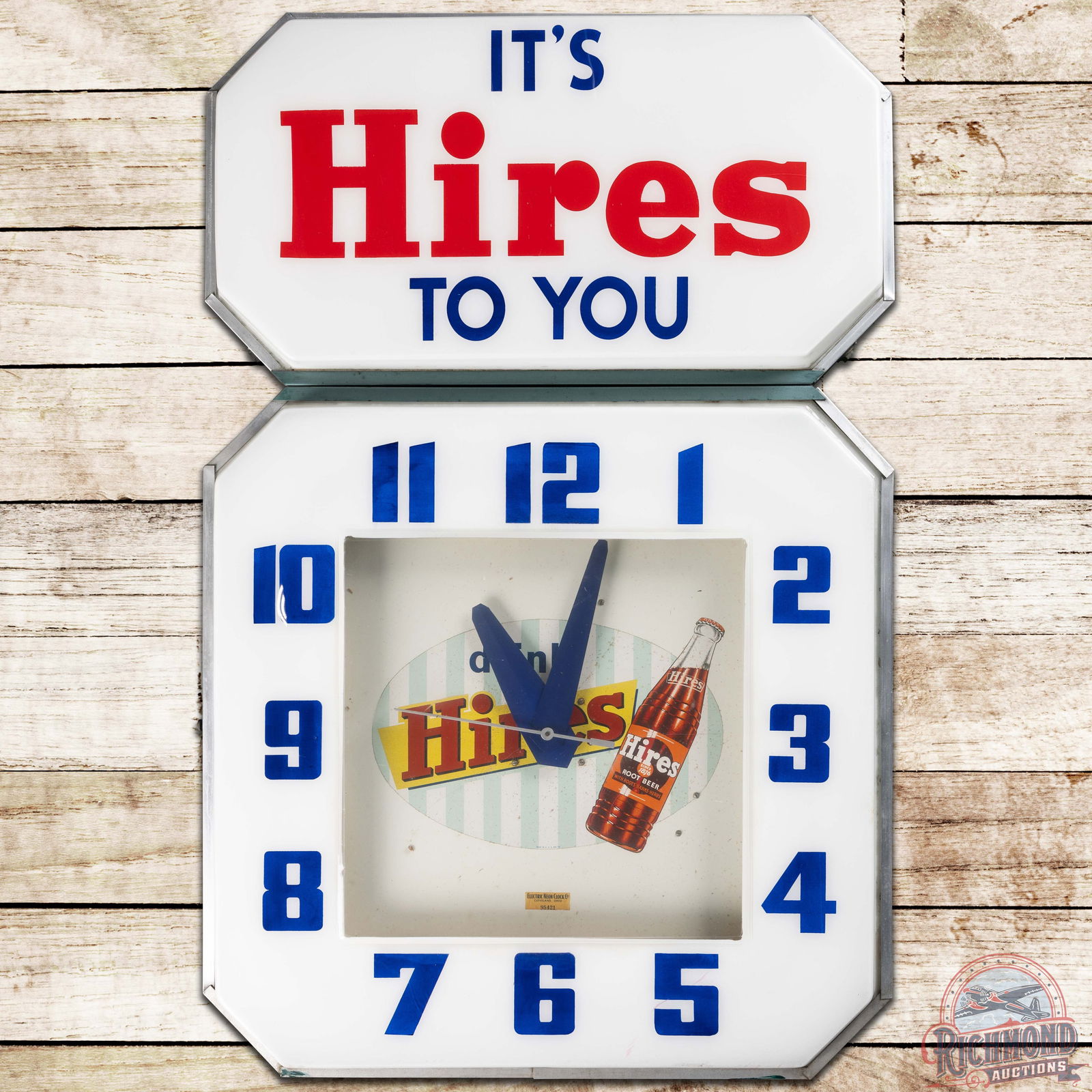 Hires Root Beer Multi-Piece Neon Advertising Clock w/ Bottle Logo (1 of 4)