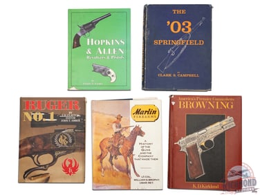 Lot of Five Books on Popular Firearms Ruger, Springfield, Marlin, Browning, Hopkins & Allen