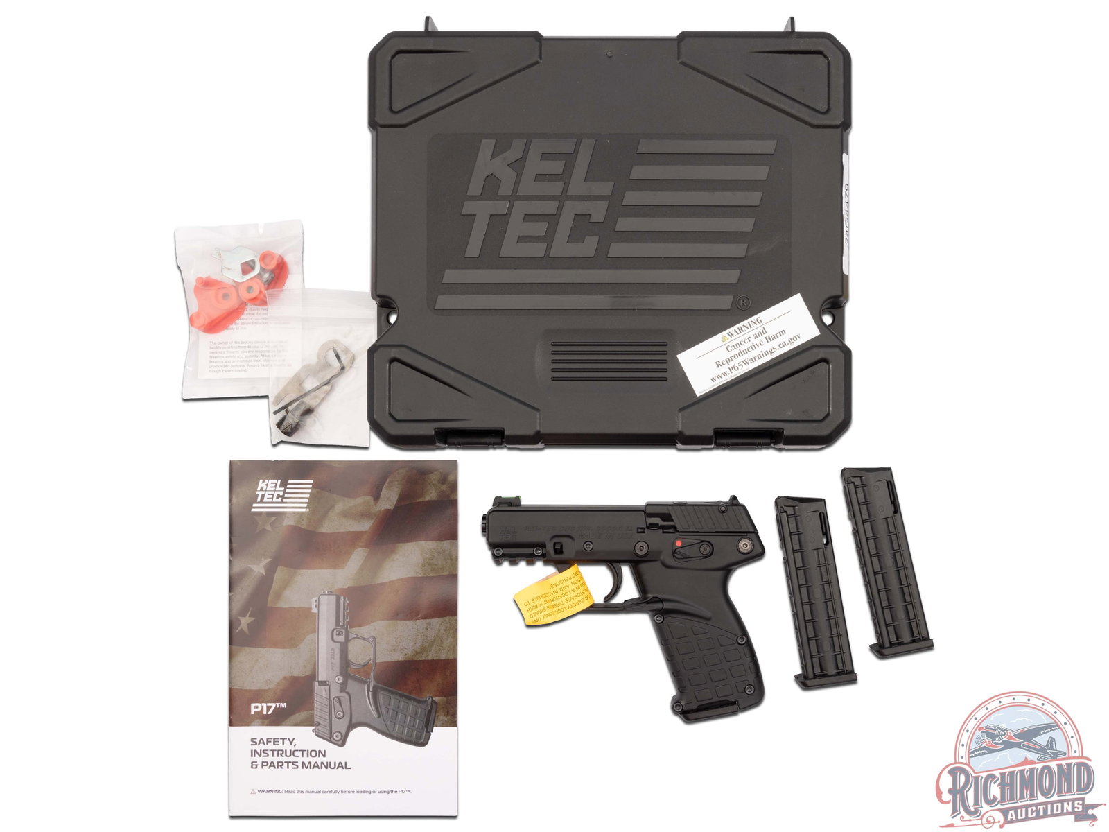 New in Original Case Kel-Tec P17 .22 LR Semi-Auto Pistol: *Consecutive Serial Number To The Previous Lot* This lightweight plinker pistol features a 3.8" threaded barrel, 3.93" with barrel extension. Fiber optic front and adjustable rear sight. Features an a
