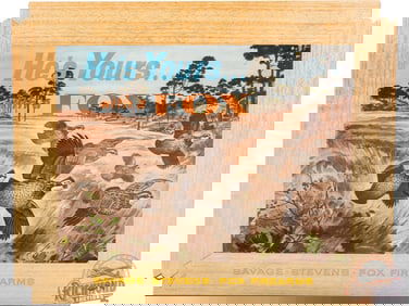 Savage "He's Yours? with a Fox" Cardboard Display With Quail