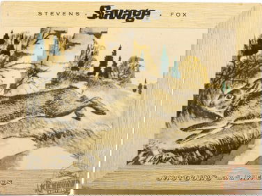 Savage Stevens & Fox Shotguns And Rifles Display Cottontail Rabbit