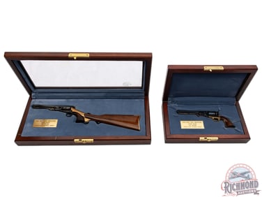 Pair of Colt Miniature Classic 1851 & 1861 Navy Revolvers in Display Cases