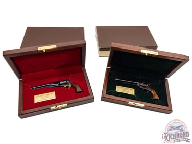Pair of Colt Miniature Classic Single Action Army & 1860 Army Revolvers in Display Cases