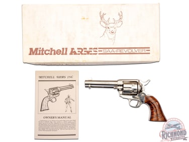 Scarce Uberti Mitchell Arms Single Action Army .45 Long Colt Nickel Revolver