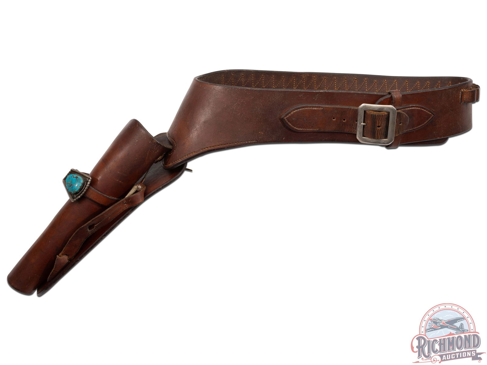 Vintage RARE Edward Bohlin Hollywood Leather Single Action Revolver Holster Cartridge Belt: Vintage, 1960's cartridge holster belt made and stamped by EDW H BOHLIN, MAKER, HOLLYWOOD, CAL. Brown leather with a drop leg right hand holster for single action revolvers (fits Colts, Ruger's, Smith