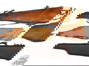 Lot of Three Vintage Take-Down Rifle or Shotgun Scabbards Includes Leather