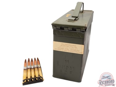 140 Rounds .303 British Ammunition in Ammo Can, 100 Rounds on Stripper Clips