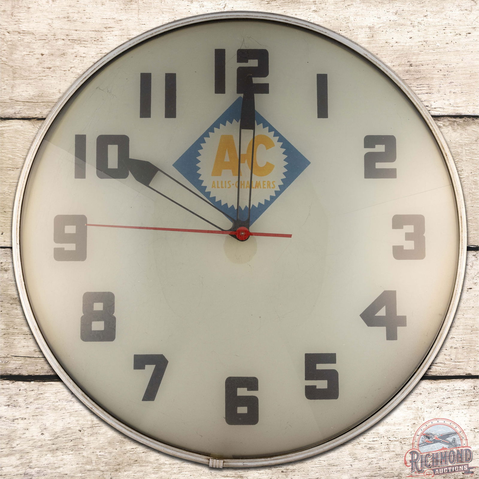 Allis Chalmers AC Lighted Advertising Clock w/ Logo (1 of 4)