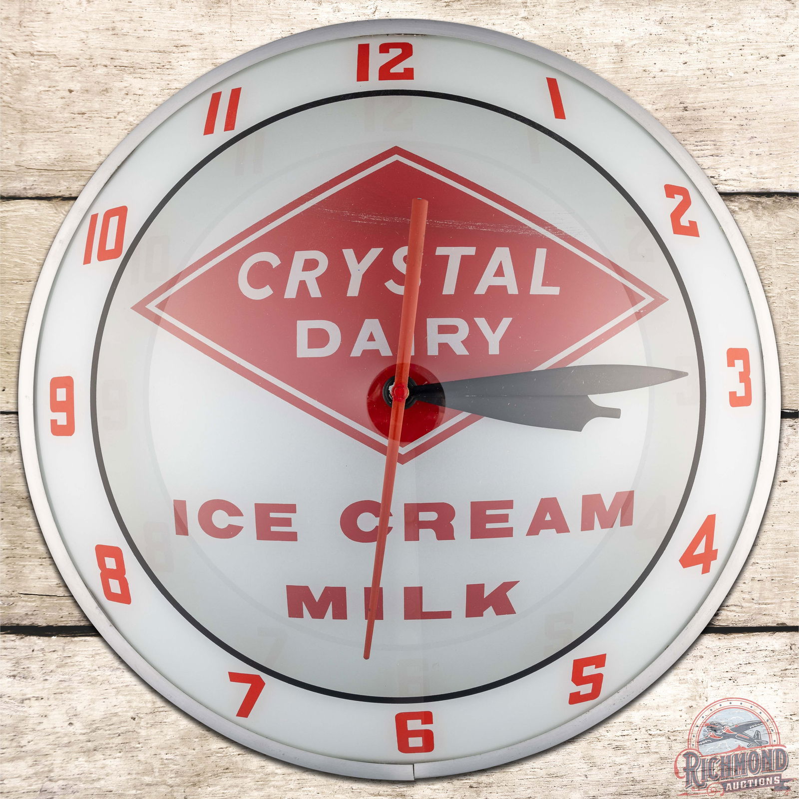 Crystal Dairy Ice Cream Milk 15" Double Bubble Advertising Clock (1 of 4)