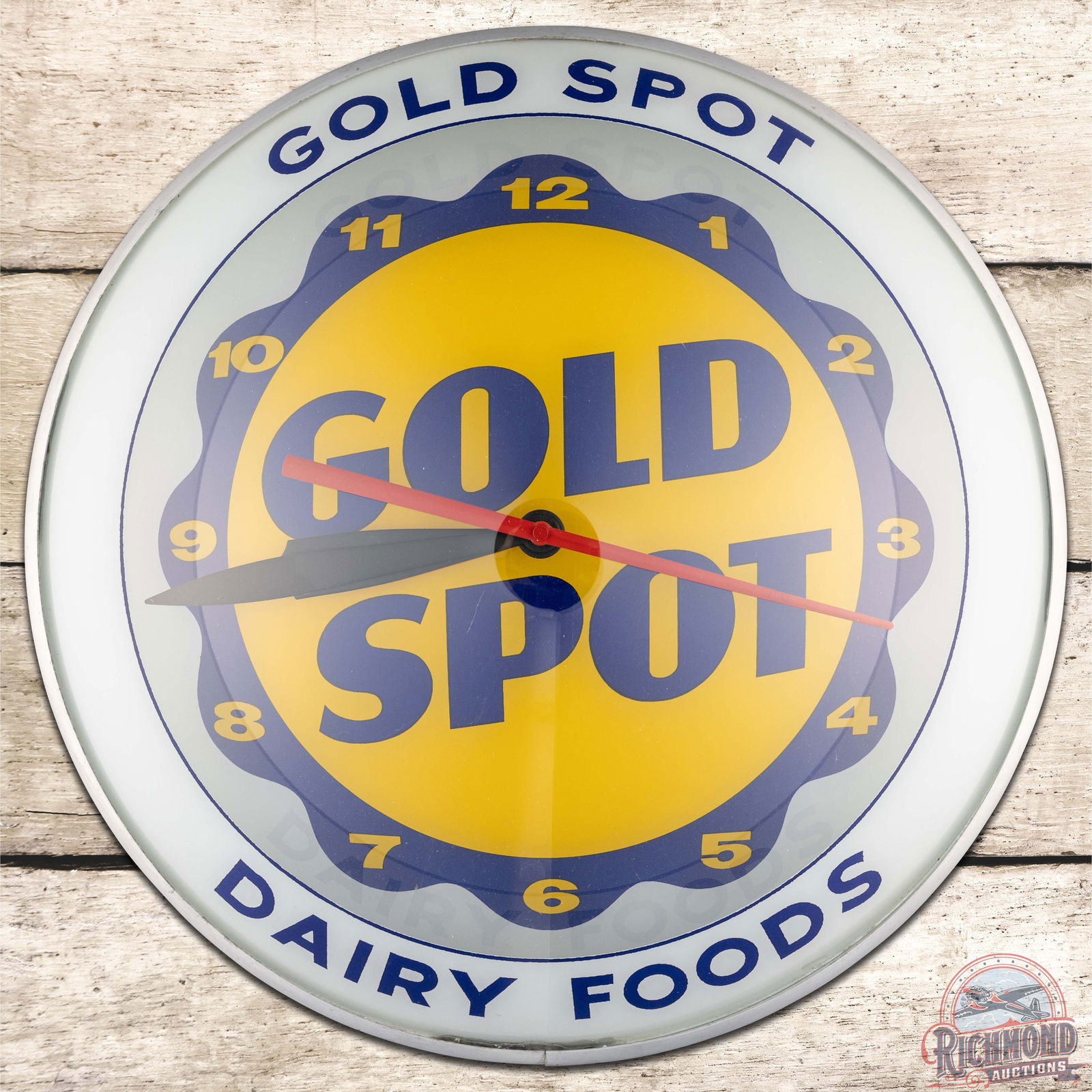 Gold Spot Dairy Foods 15" Double Bubble Advertising Clock (1 of 4)