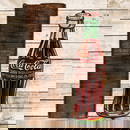 NOS Coca Cola Embossed Die Cut Christmas Bottle Sign w/ Crate