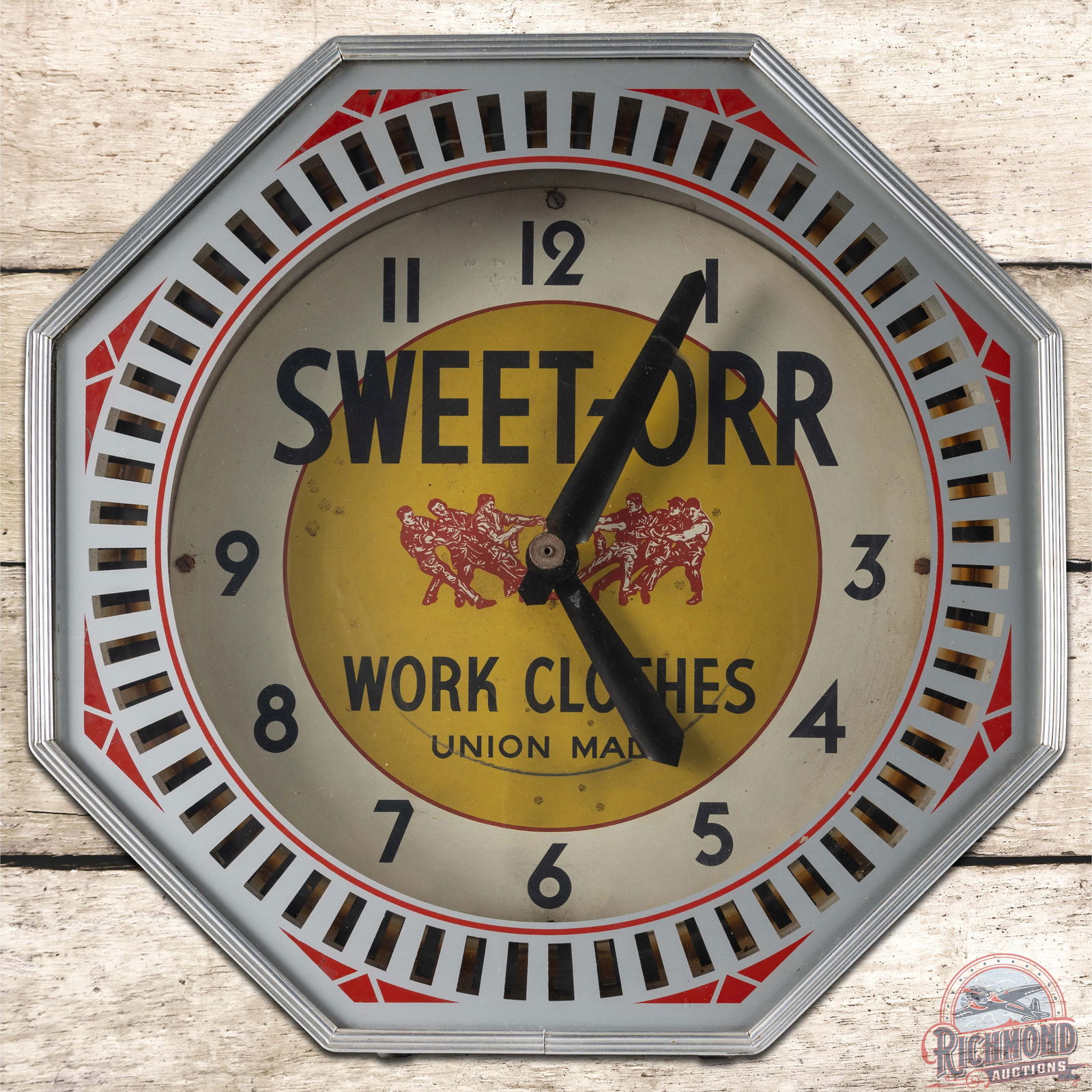Sweet Orr Union Made Work Clothes Octagon Neon Advertising Clock (1 of 4)