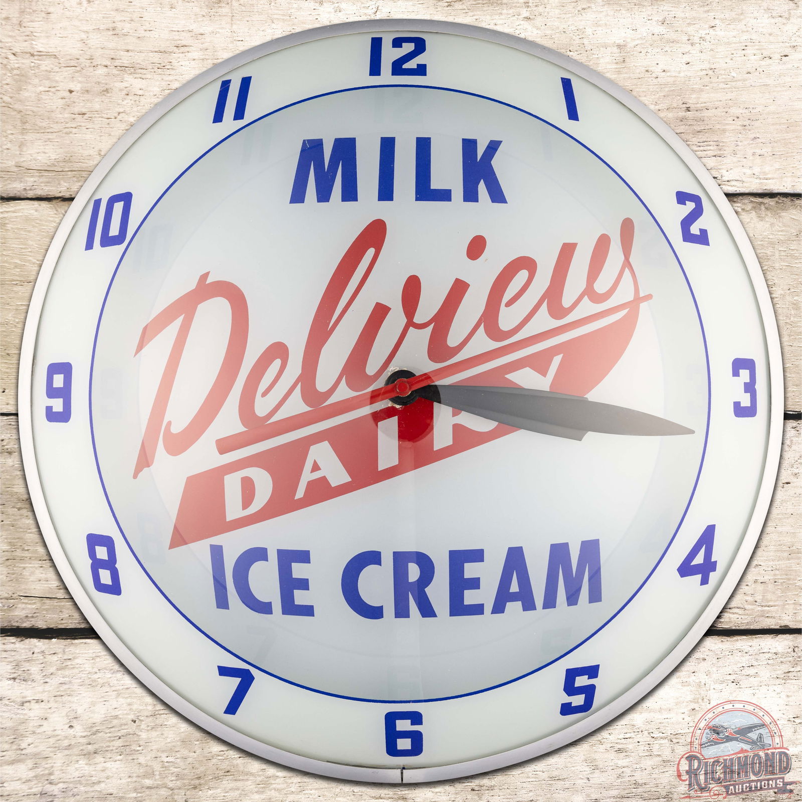 Delview Dairy Milk Ice Cream 15" Double Bubble Advertising Clock (1 of 4)