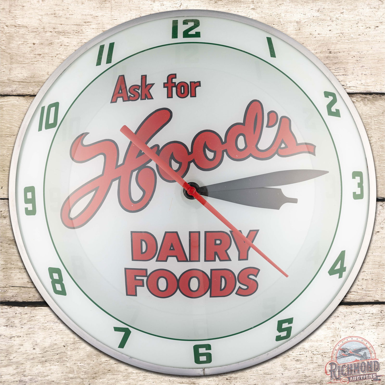 Ask for Hood's Dairy Foods 15" Double Bubble Advertising Clock (1 of 4)