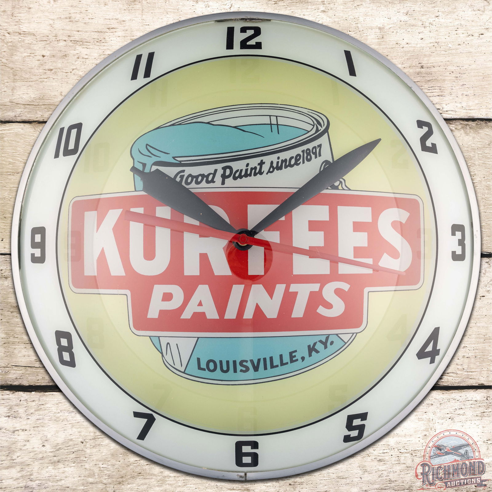Kurfees Paints 15" Double Bubble Advertising Clock Louisville KY (1 of 4)