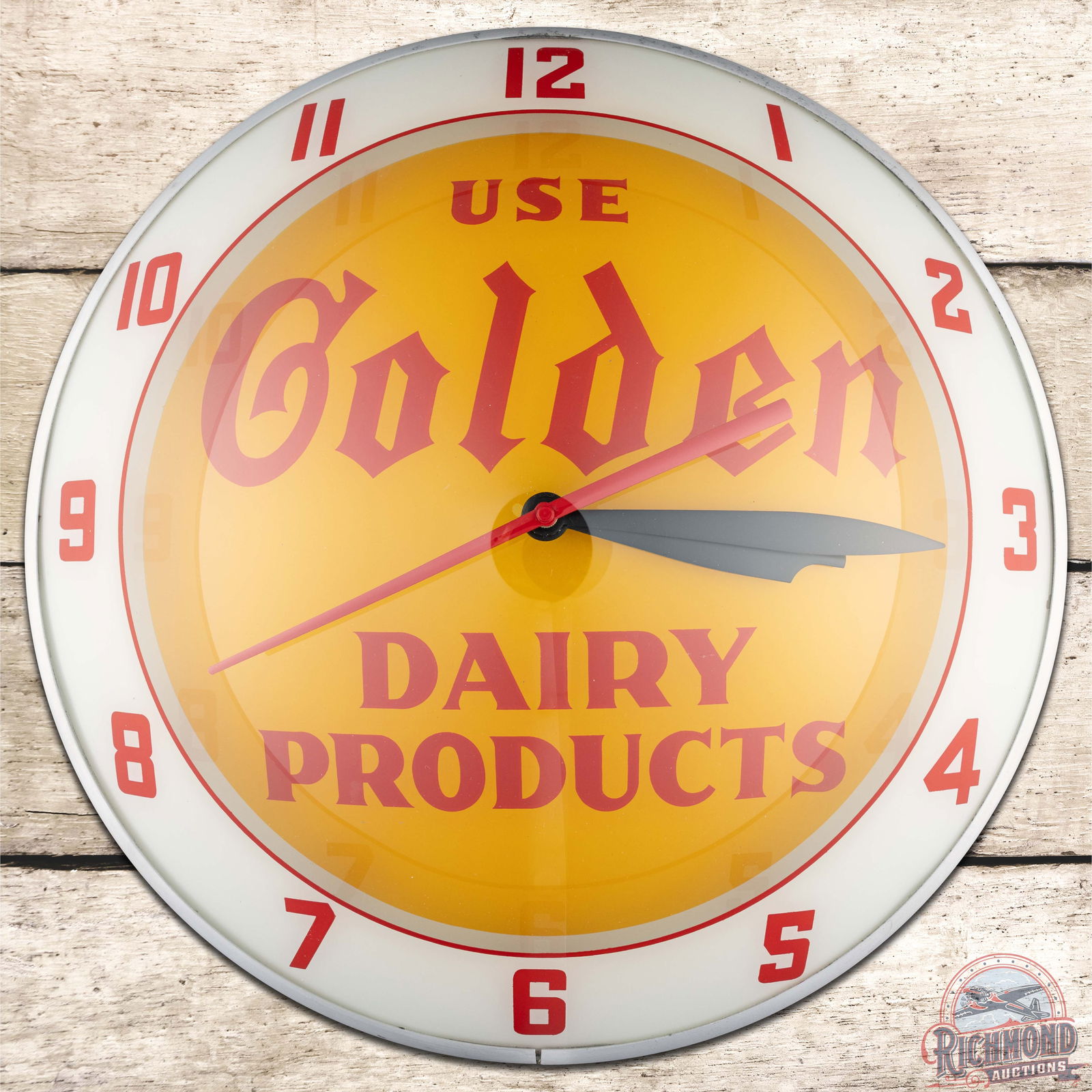 Use Golden Dairy Products 15" Double Bubble Advertising Clock (1 of 4)