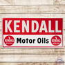 Kendall Motors Oils Embossed SS Tin Sign w/ Logo