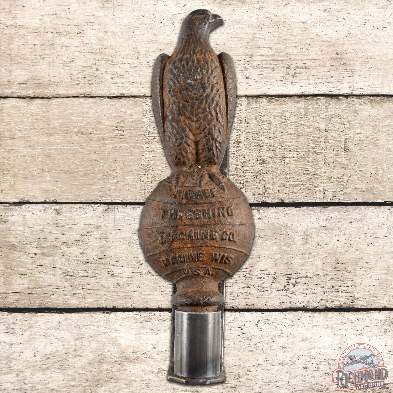 JL Case Threshing Machine Cast Iron Eagle Post Finial w/ bracket "Abe" (1 of 3)