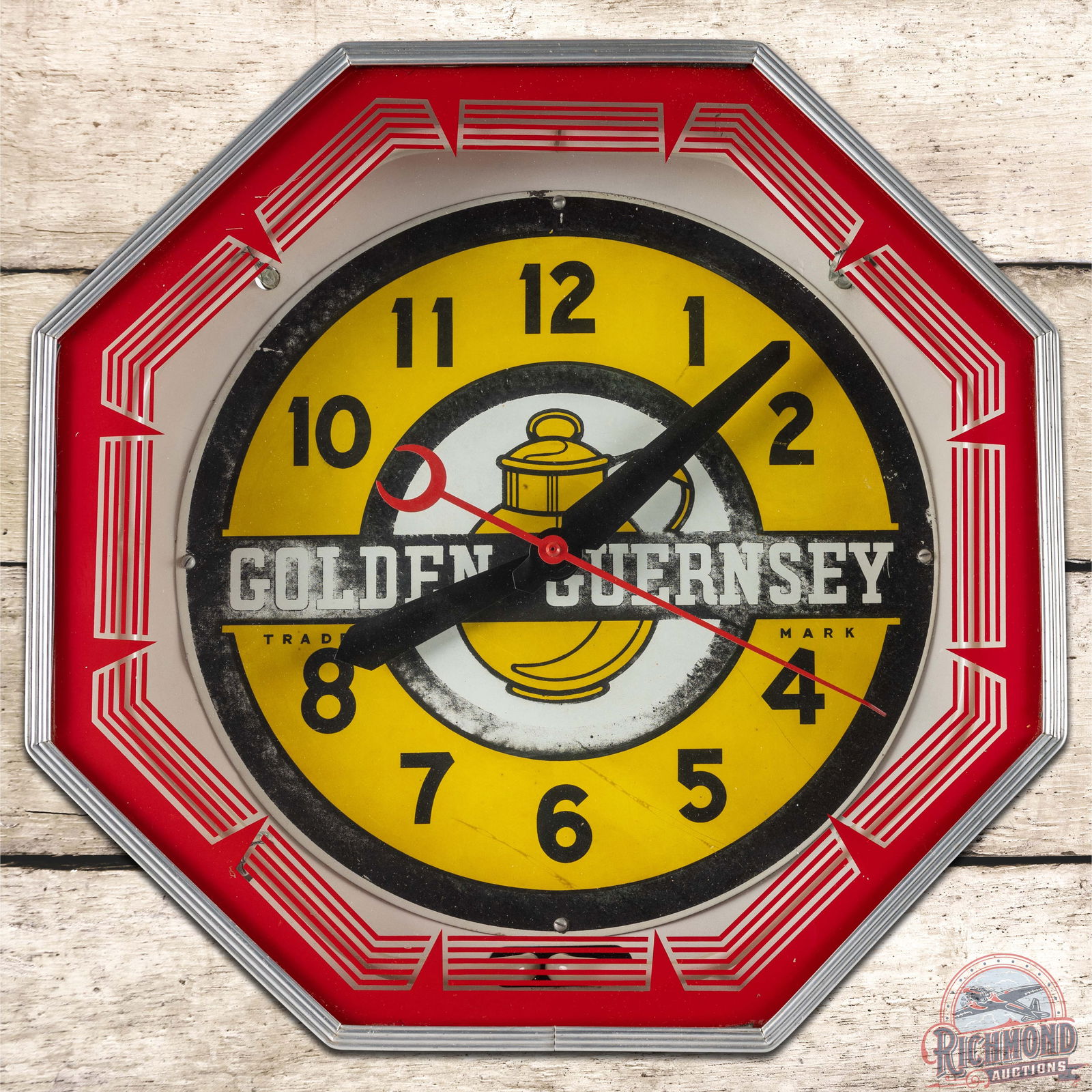 Golden Guernsey Neon Products Octagon Neon Advertising Clock (1 of 4)