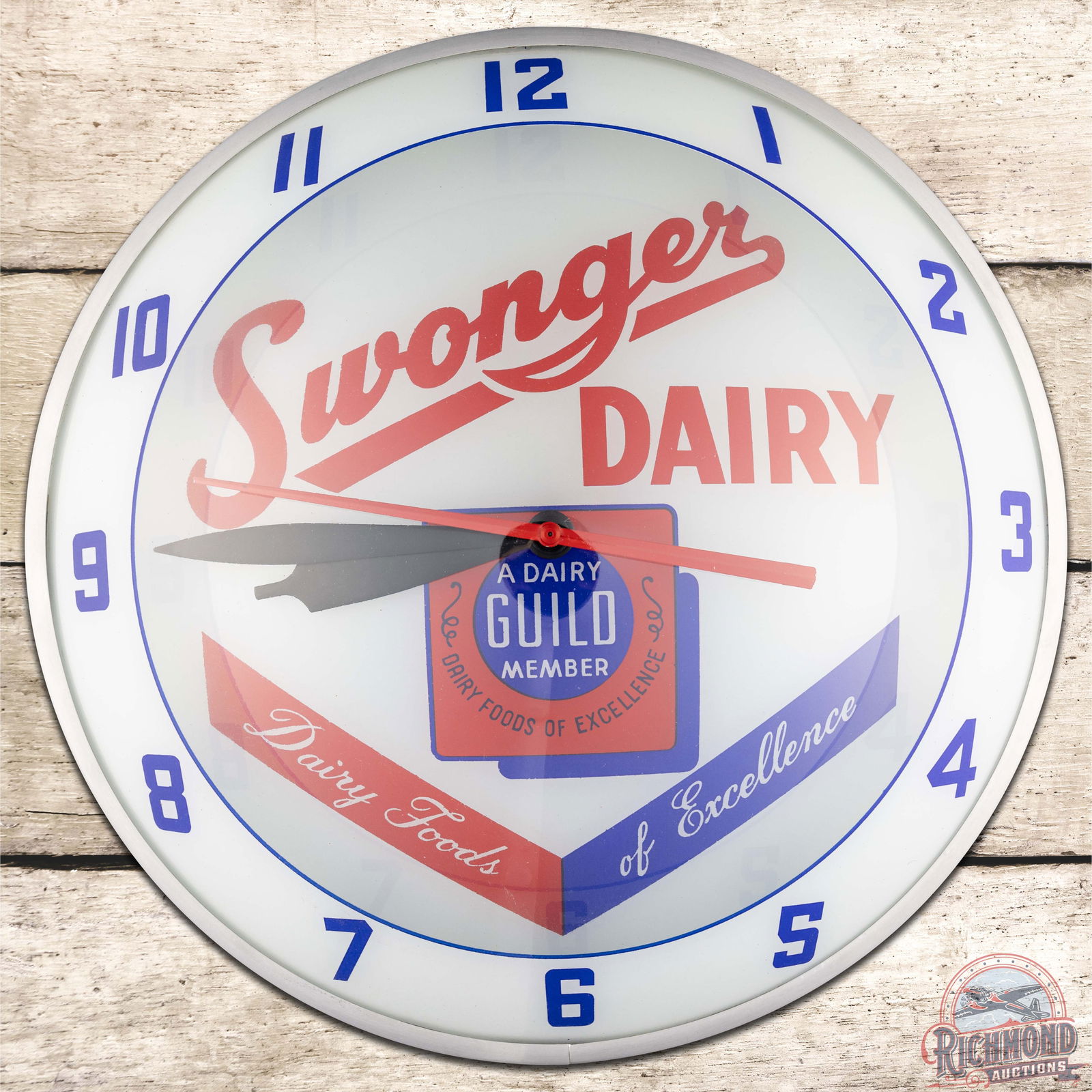 Swonger Dairy "Dairy Foods of Excellence" 15" Double Bubble Advertising Clock (1 of 4)