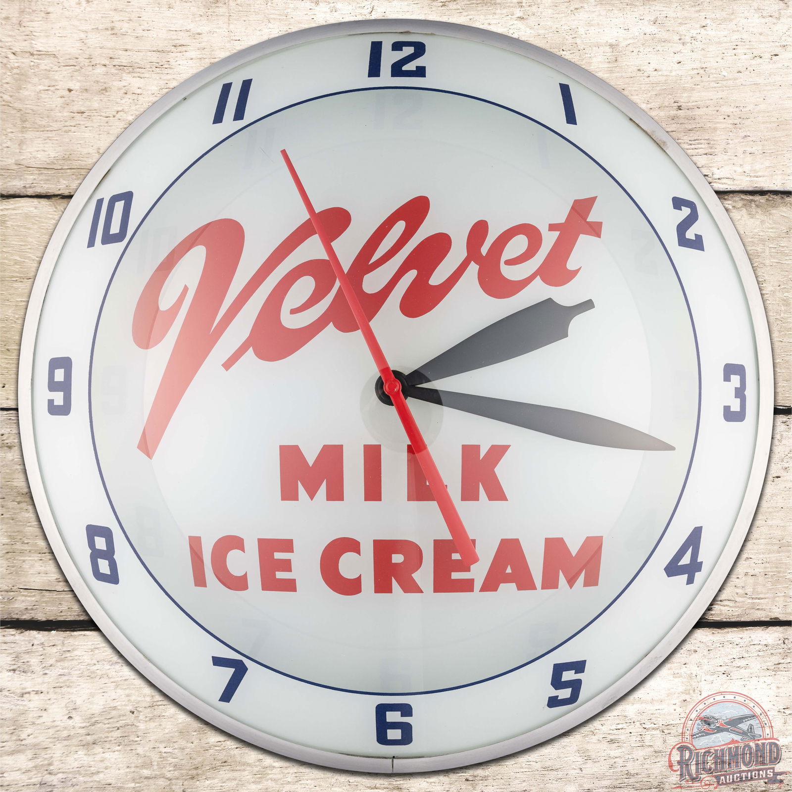 Velvet Ice Cream 15" Double Bubble Advertising Clock (1 of 4)