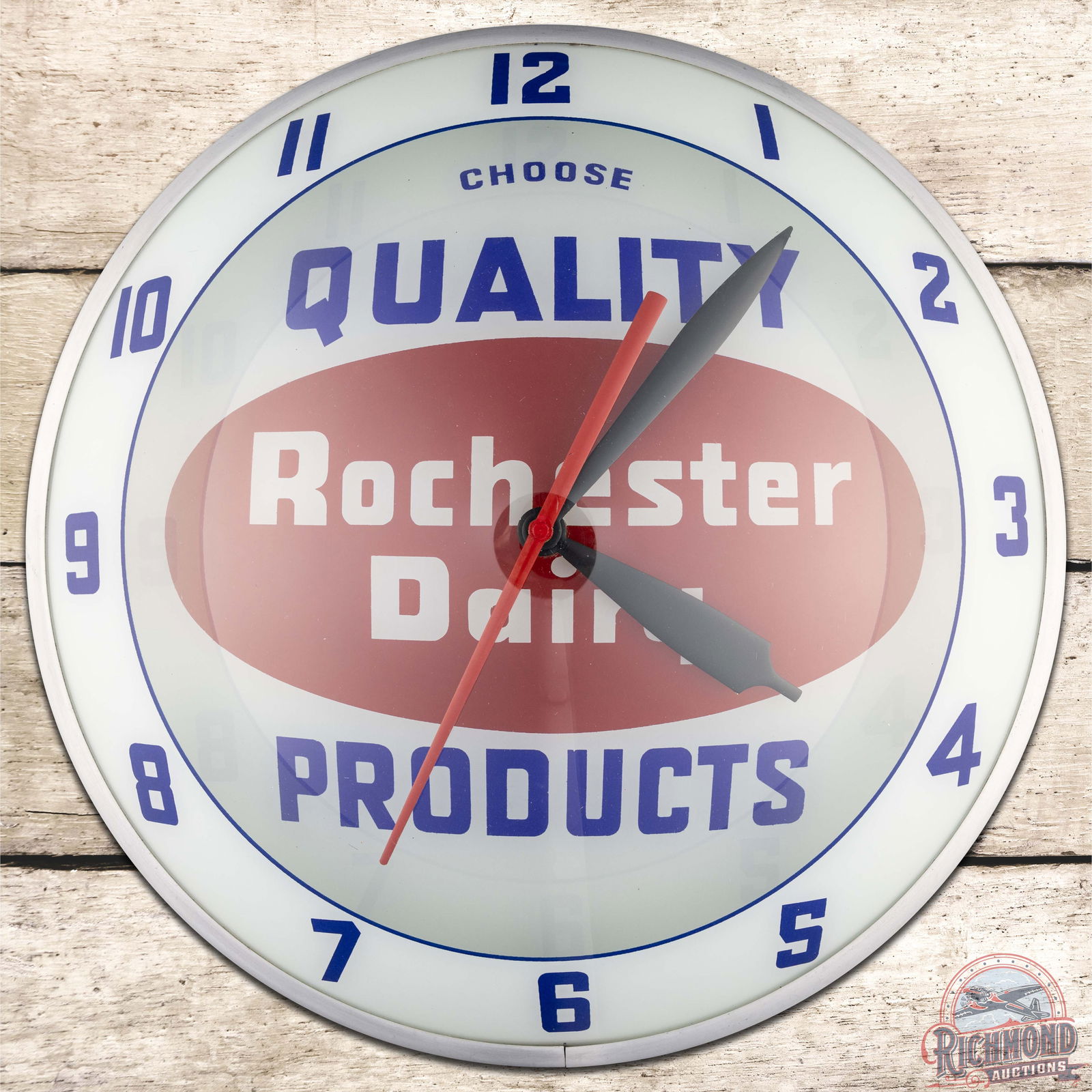 Rochester Dairy Quality Products 15" Double Bubble Advertising Clock (1 of 4)
