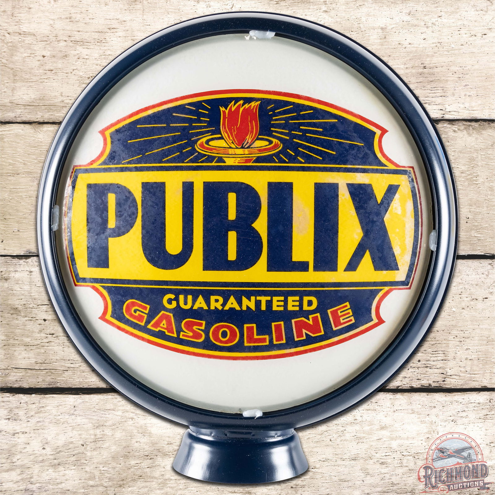 Beacon Caminol Publix Guaranteed Gasoline 15" Single Globe Lens w/ HP Metal Body (1 of 4)