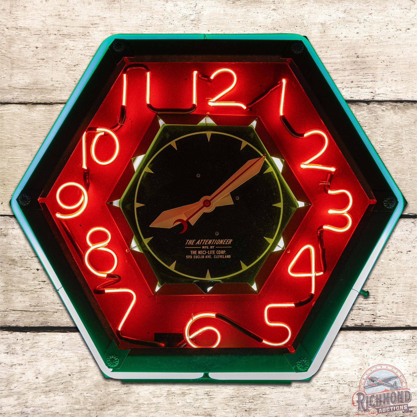 Neo Lite Corp "The Attentioneer" 3-Color Octagon Neon Advertising Clock (1 of 6)