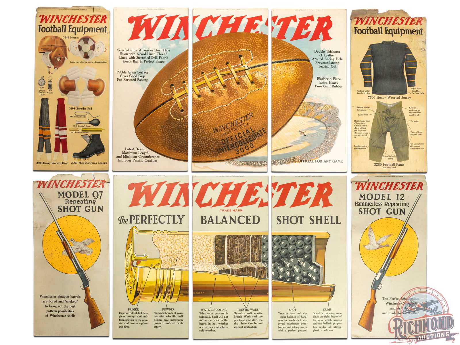 Complete 1923 Winchester "large Football & Equipment" & "cutaway
