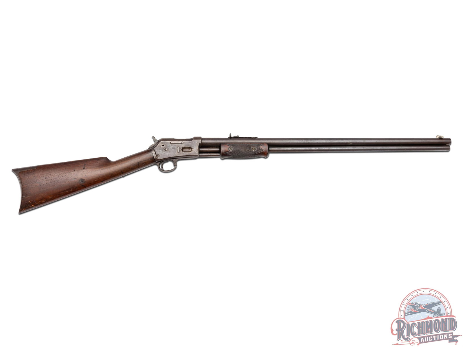 First Year Antique Colt Lightning .38-40 WIN Slide Action Rifle Medium Frame: Manufactured in 1884, first year of production for the Colt Lightnings. Early three digit production with the safety slide lever in the trigger guard. Features a 26" round barrel with period correct r