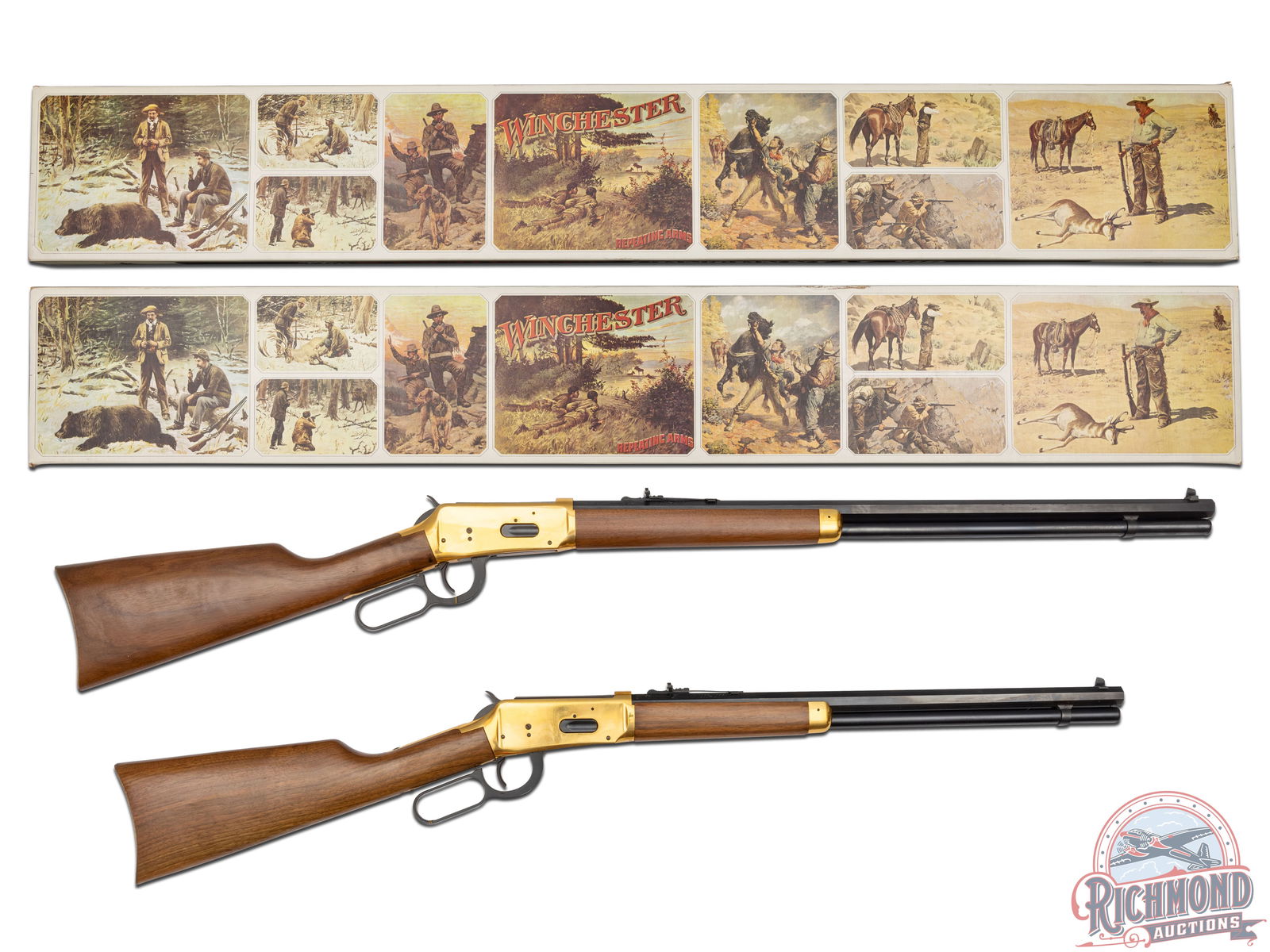 NEW Old Stock Winchester 94 Centennial '66 Lever Action Rifles .30-30 WIN Consecutive Serial Numbers: Manufactured in 1966, the Centennial '66 rifles were made in both the 26" barrel and the 20" carbine. One of each is included with this consecutive serial number set. Produced to commemorative the 100