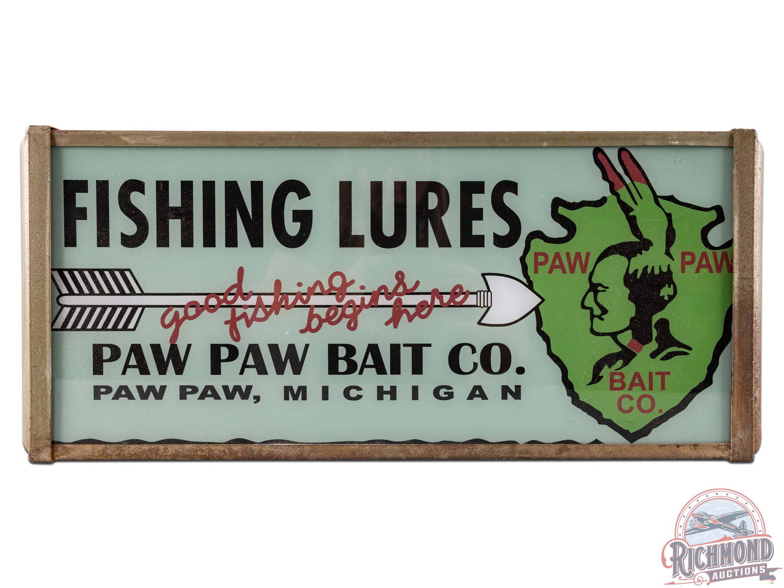 Paw Paw Bait Co. Fishing Lures Lighted Countertop Sign Auction